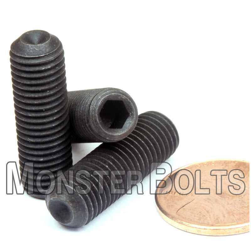 Black 5/16-24 x 1" Allen key Cup Point set screws