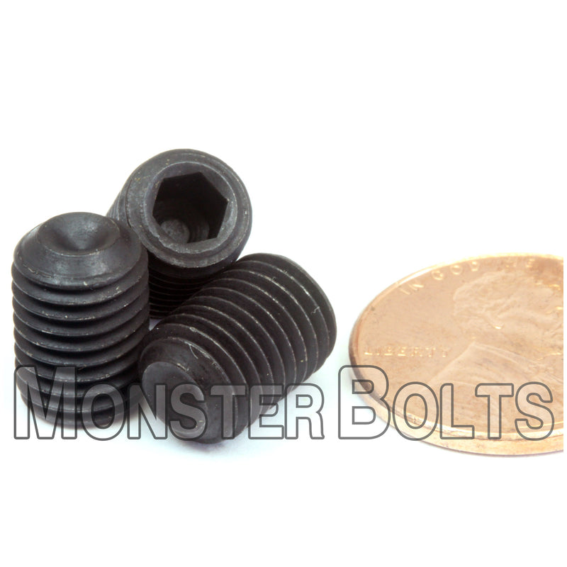 5/16-24 x 7/16" Cup point socket set screws, alloy steel black oxide