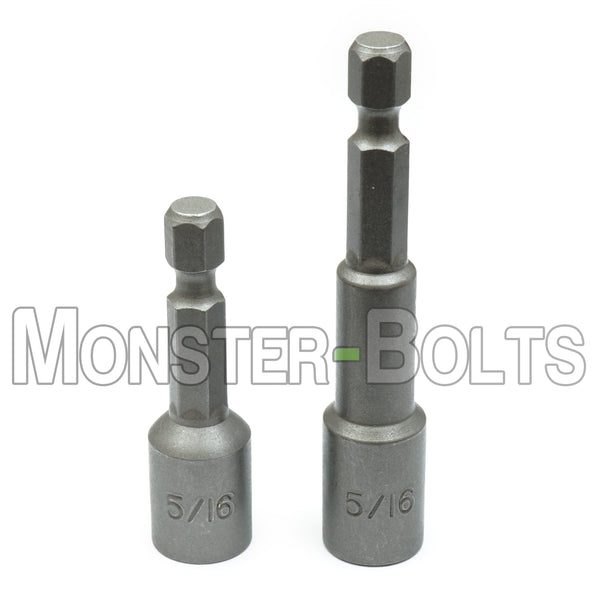 5/16" Magnetic Nutsetters, 1/4" Hex Power Shank w/ Industrial Grade Magnet - Monster Bolts