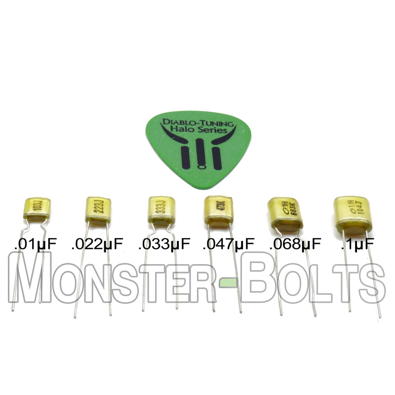 Guitar Tone Control Capacitors - High Quality Polyester Film / Foil Capacitors - Monster Bolts