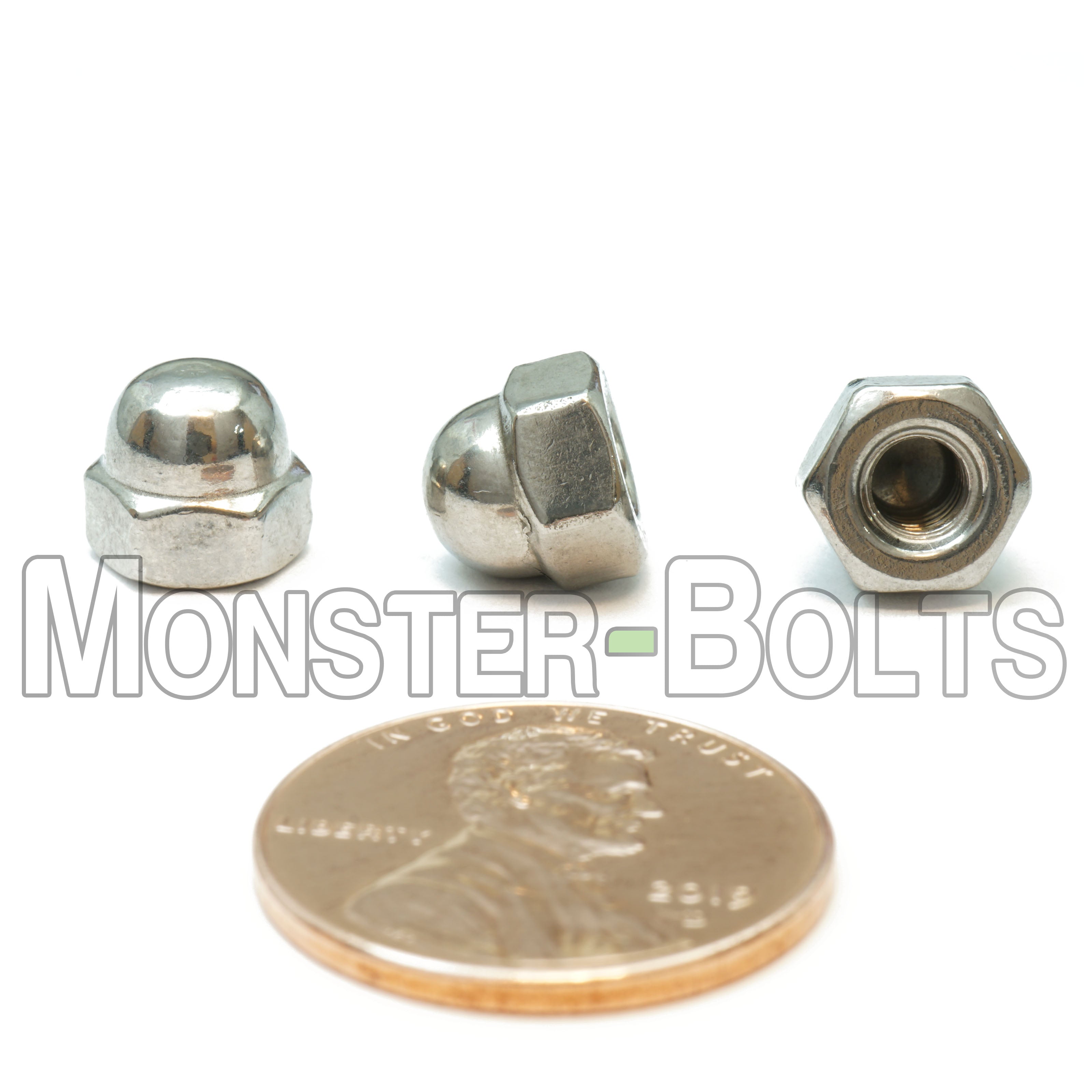 #8-32 Stainless steel acorn nut for US screws.