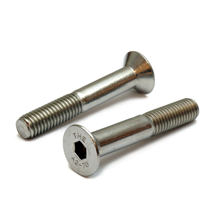 M3 Flat Head Socket Cap screws, Stainless Steel A2 (18-8)
