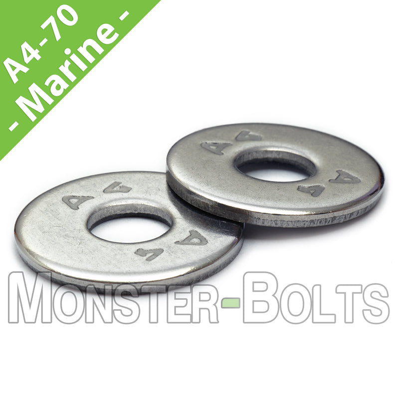 Marine Grade Stainless Steel Fender Washers, A4 (316) - Metric DIN 9021