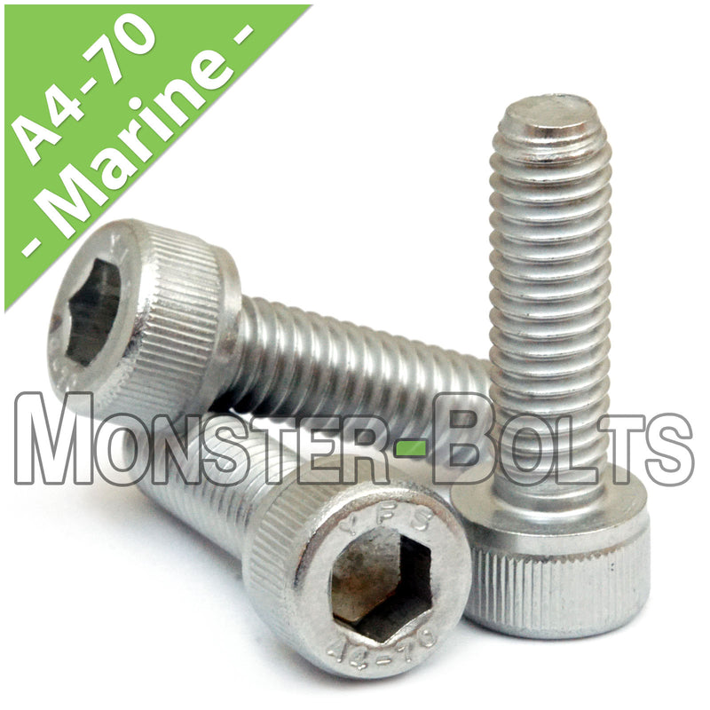 M6 Stainless Steel Socket Head Cap screws, Marine Grade A4 (316) - Monster Bolts