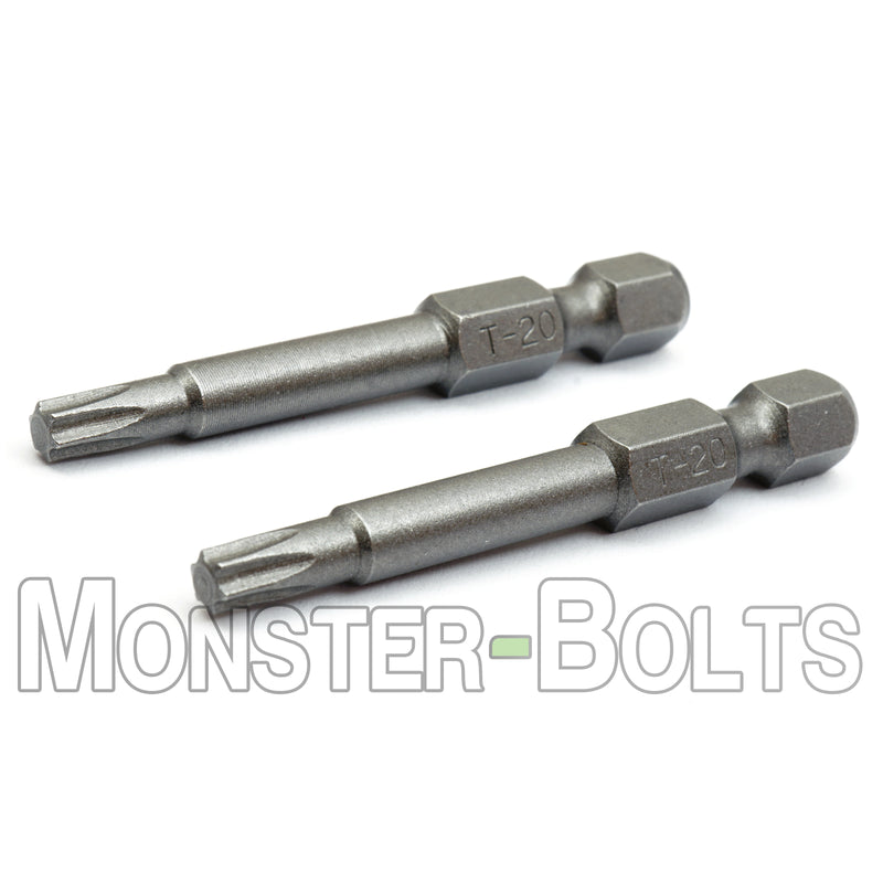 2-Inch Star (Torx) Hex Shank Screwdriver / Drill Bits, S2 Steel 1/4" - Monster Bolts