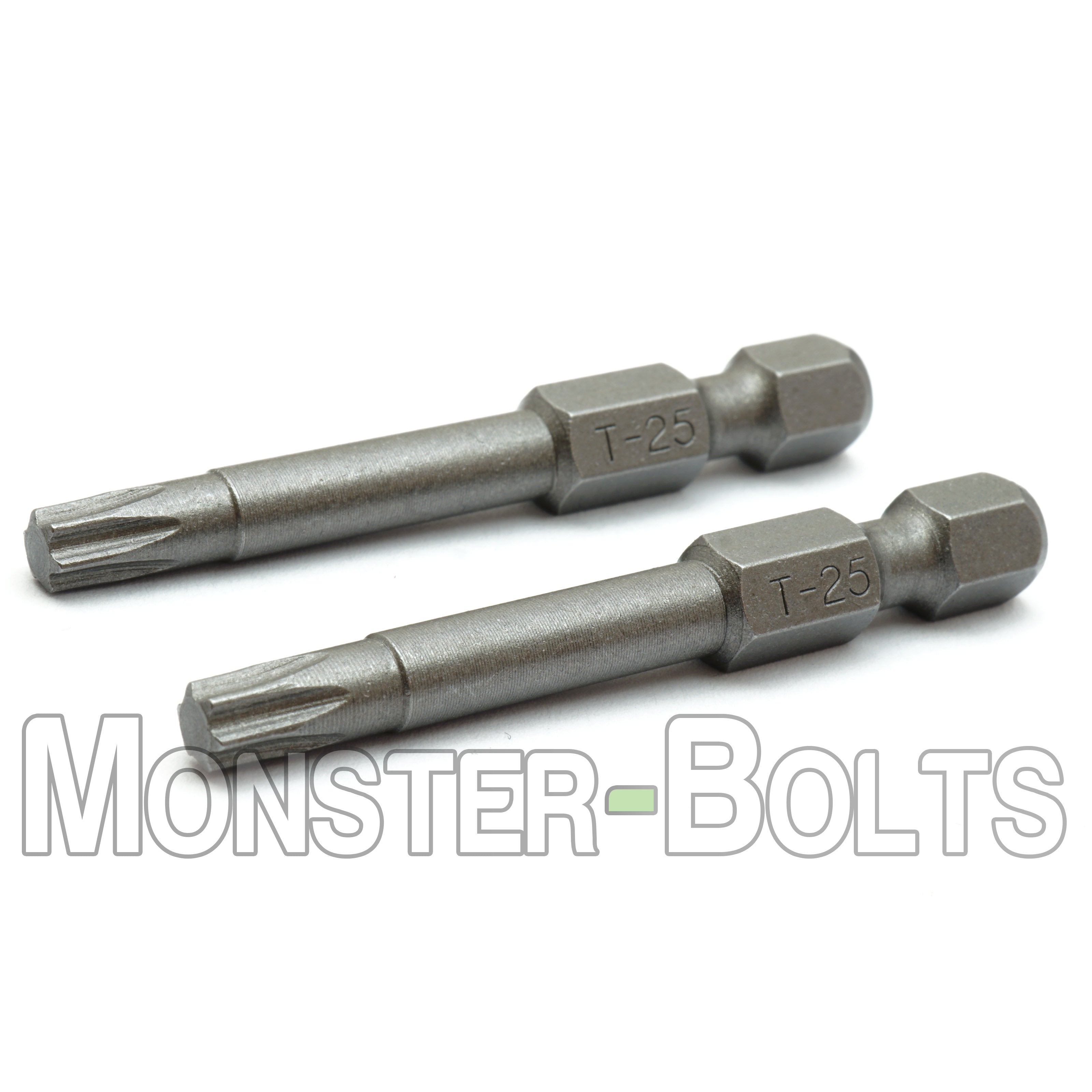 2-Inch Star (Torx) Hex Shank Screwdriver / Drill Bits, S2 Steel 1/4" - Monster Bolts