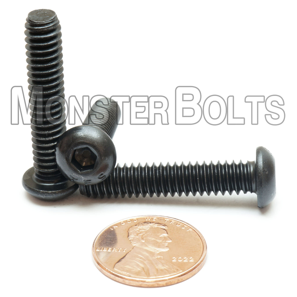 7/16-14 x 1 (FT) Coarse Thread Socket Button Head Cap Screw Alloy Steel  Black Oxide