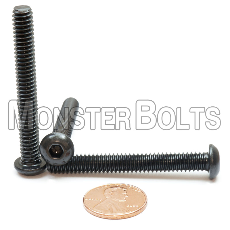 1/4"-20 Button Head Socket Caps screws, Alloy Steel with Black Oxide