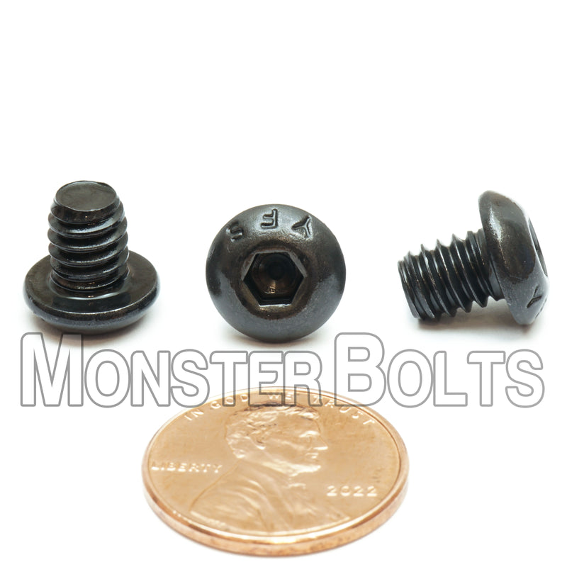 1/4"-20 Button Head Socket Caps screws, Alloy Steel with Black Oxide