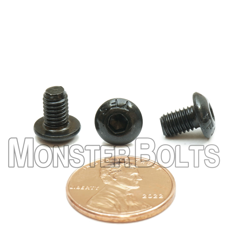 #10-32 Fine Thread, Button Head Socket Cap screws, Alloy Steel with Black Oxide