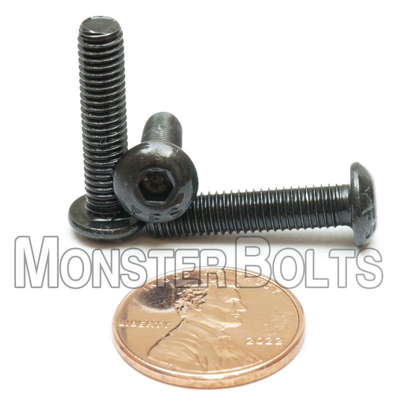 #10-32 Fine Thread, Button Head Socket Cap screws, Alloy Steel with Black Oxide