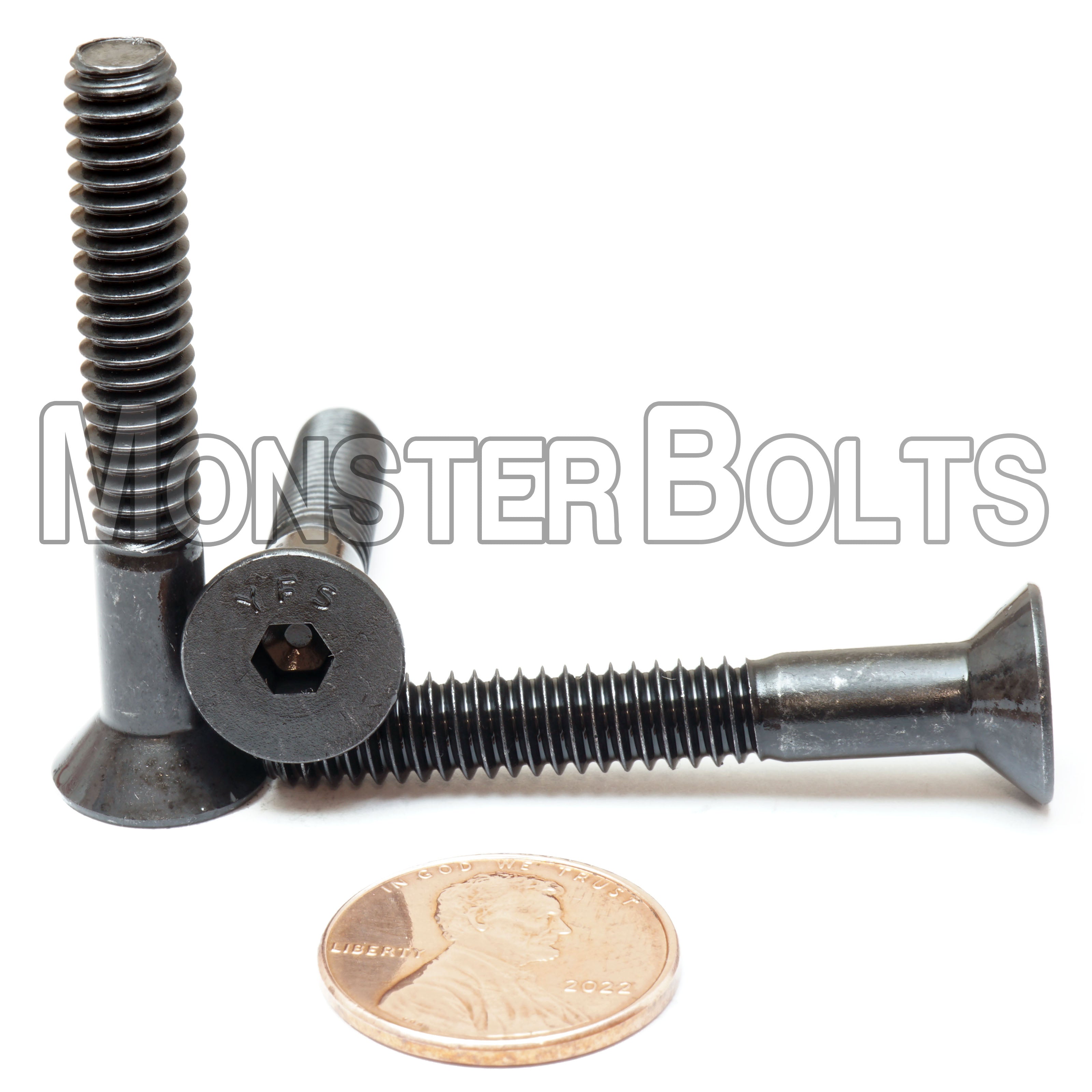 1 4 20 Flat Head Socket Cap Screws Thermal Black Oxide Alloy Steel Monster Bolts