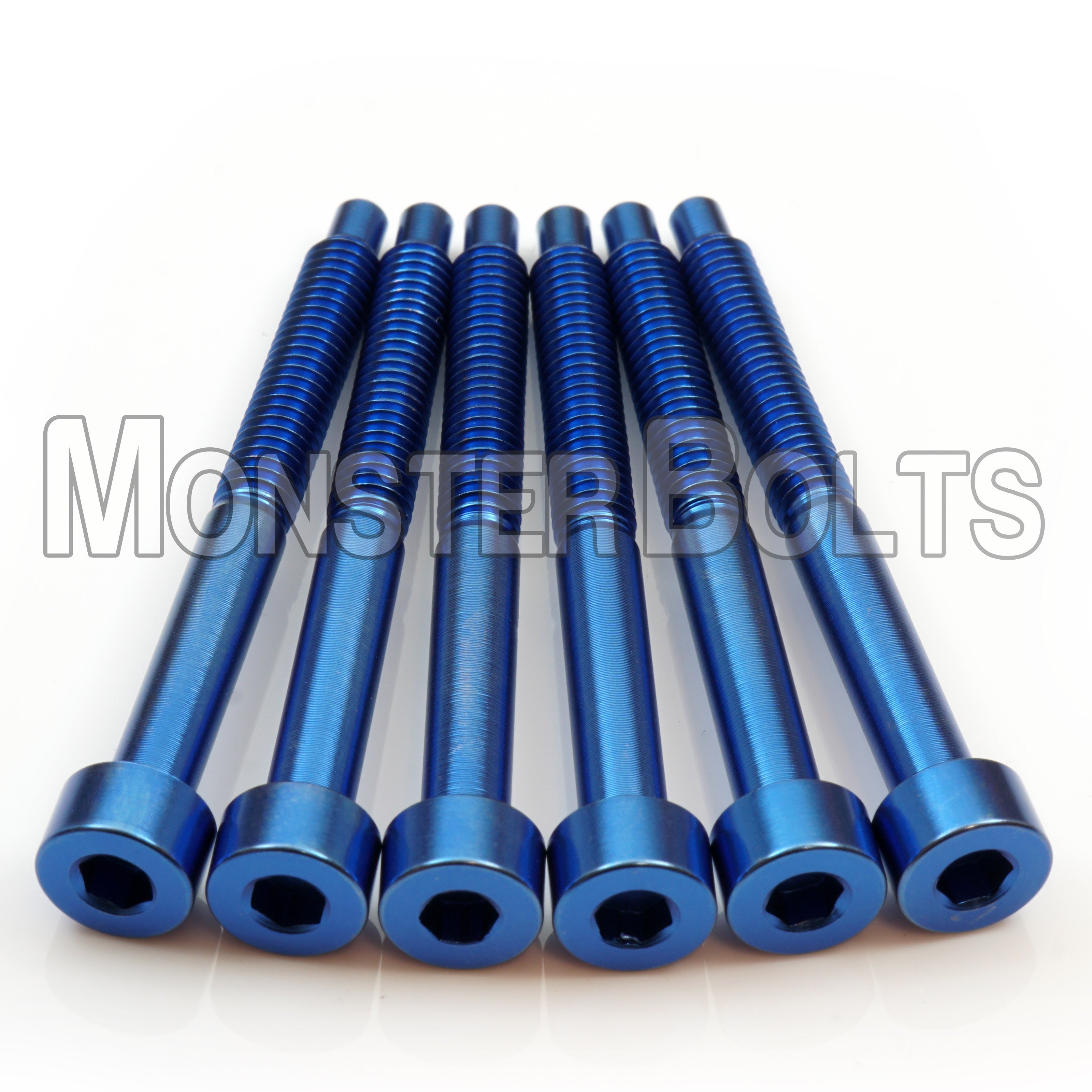 Blue Titanium Floyd Rose Tremolo string lock screws for guitar.