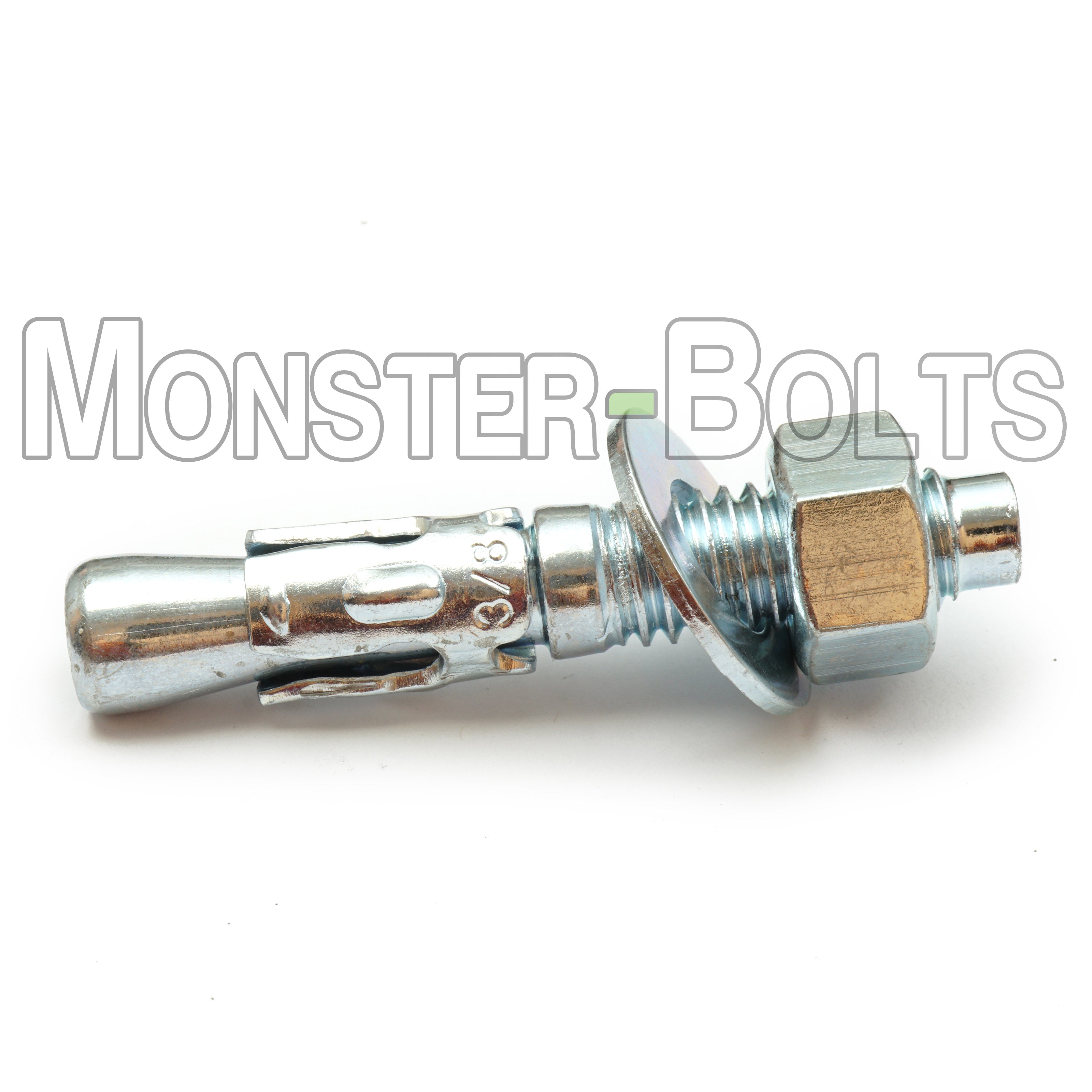3/8"-16 Wedge Expansion Anchors, Zinc Plated Steel for Concrete and Masonry