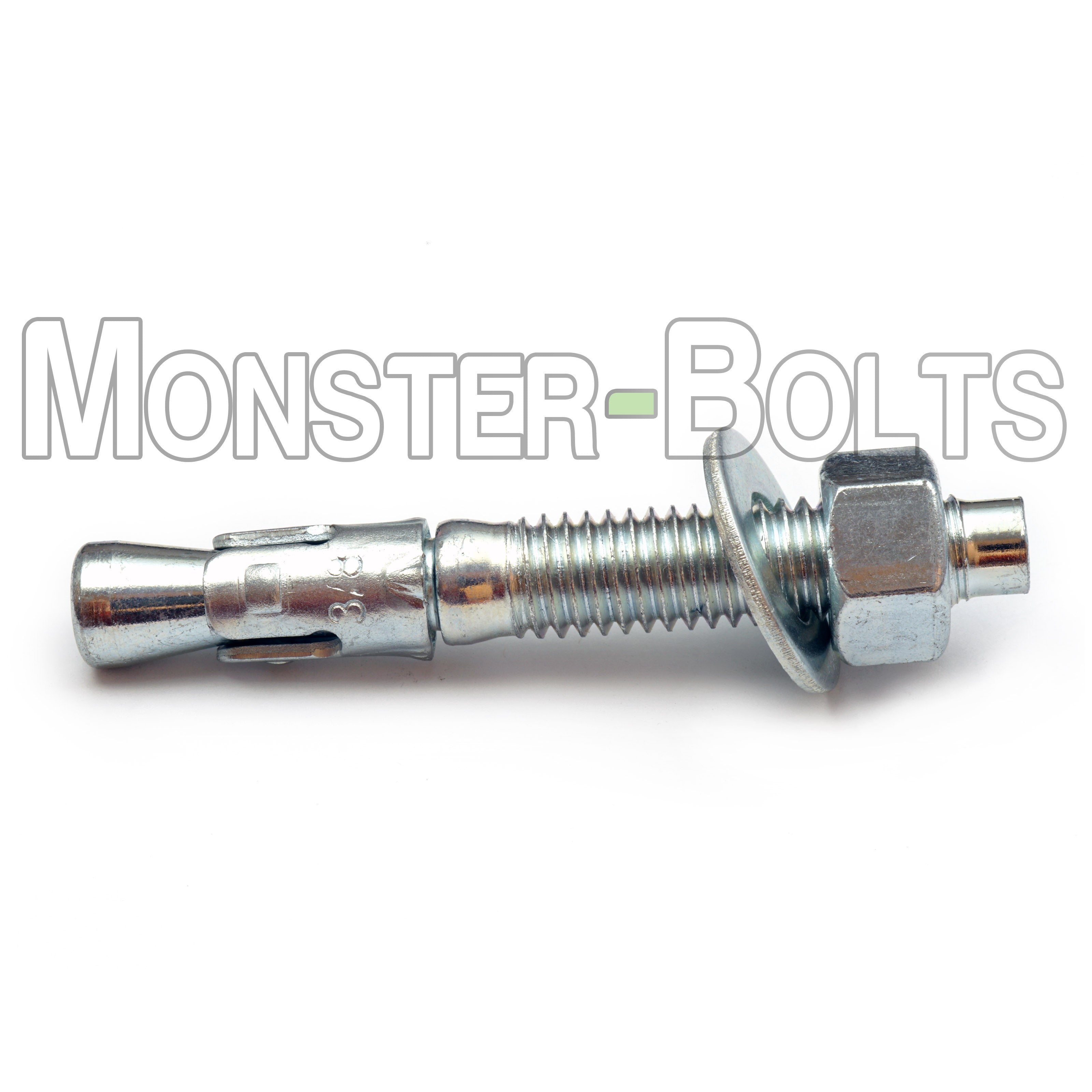 3/8"-16 Wedge Expansion Anchors, Zinc Plated Steel for Concrete and Masonry