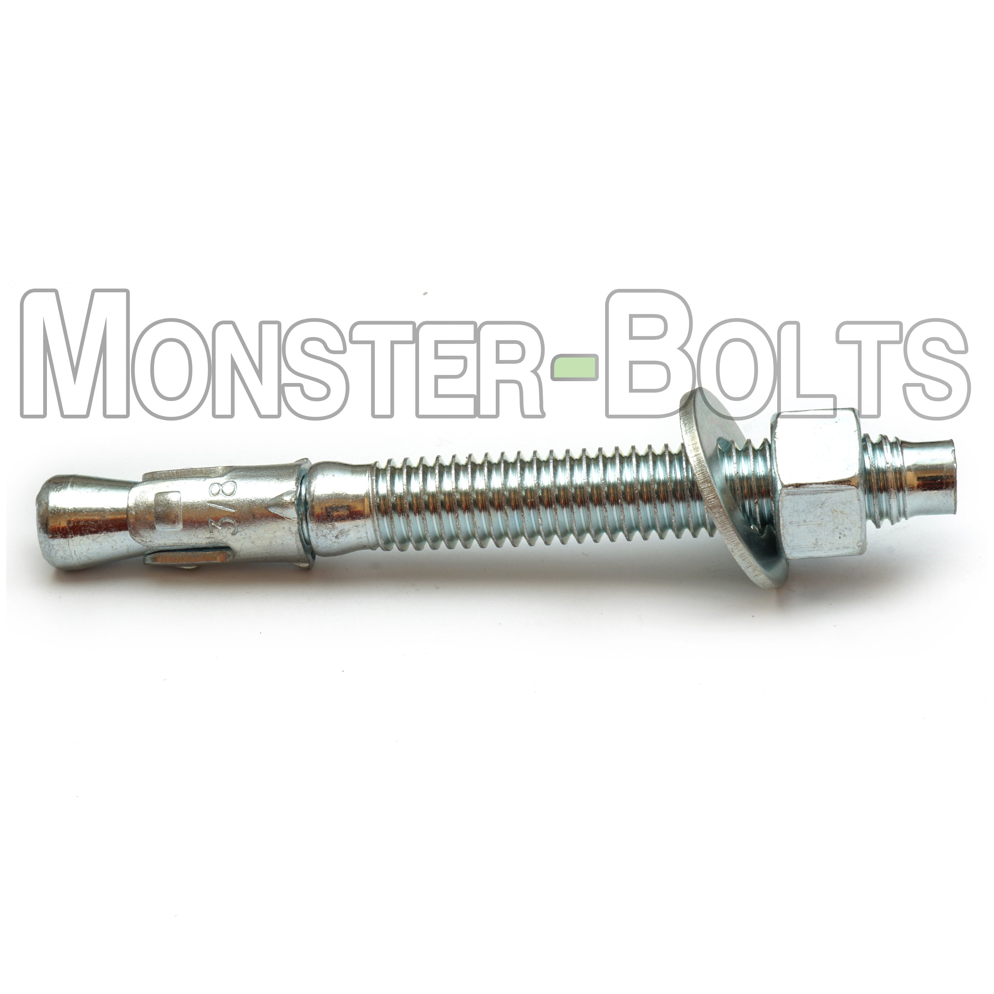 3/8"-16 Wedge Expansion Anchors, Zinc Plated Steel for Concrete and Masonry