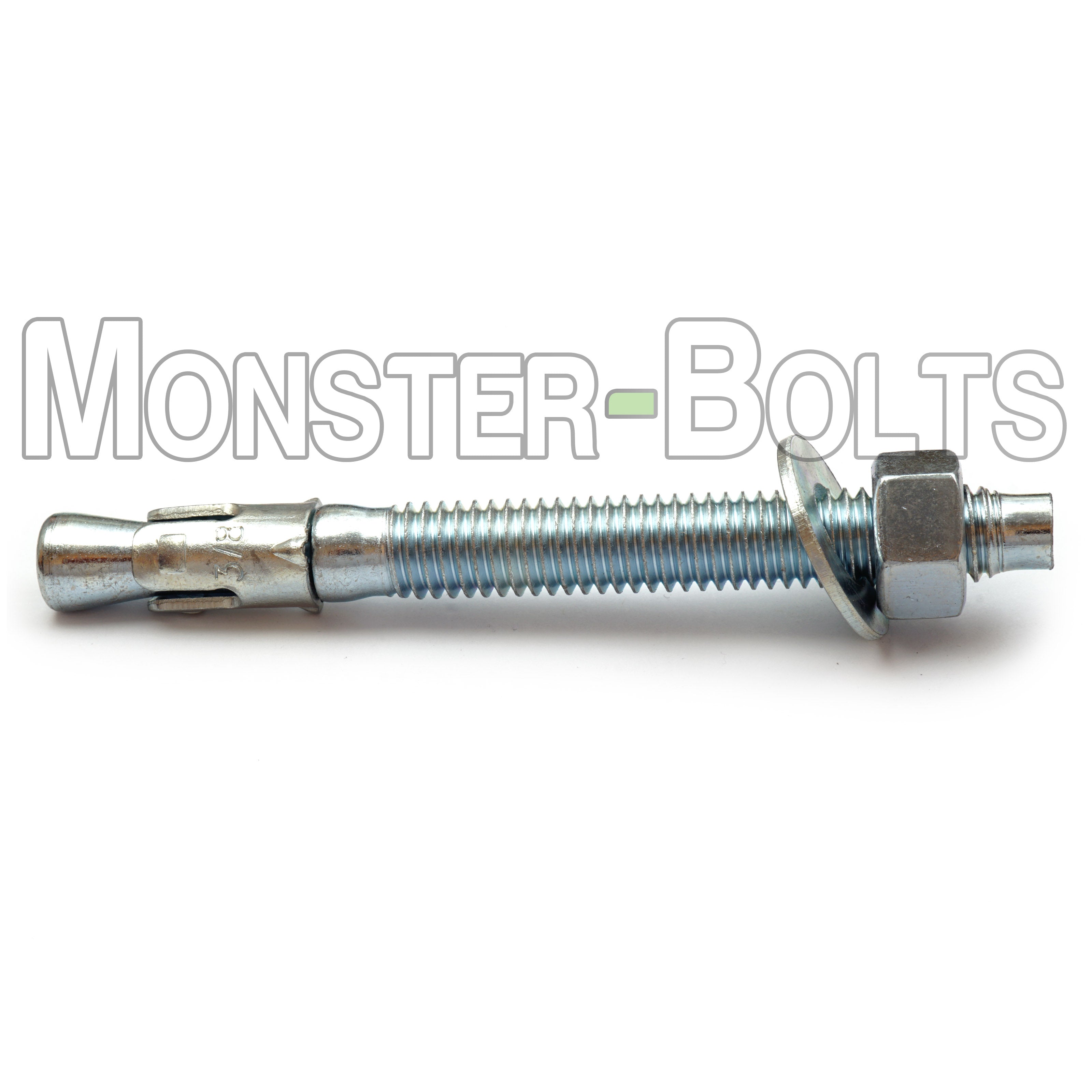 3/8"-16 Wedge Expansion Anchors, Zinc Plated Steel for Concrete and Masonry