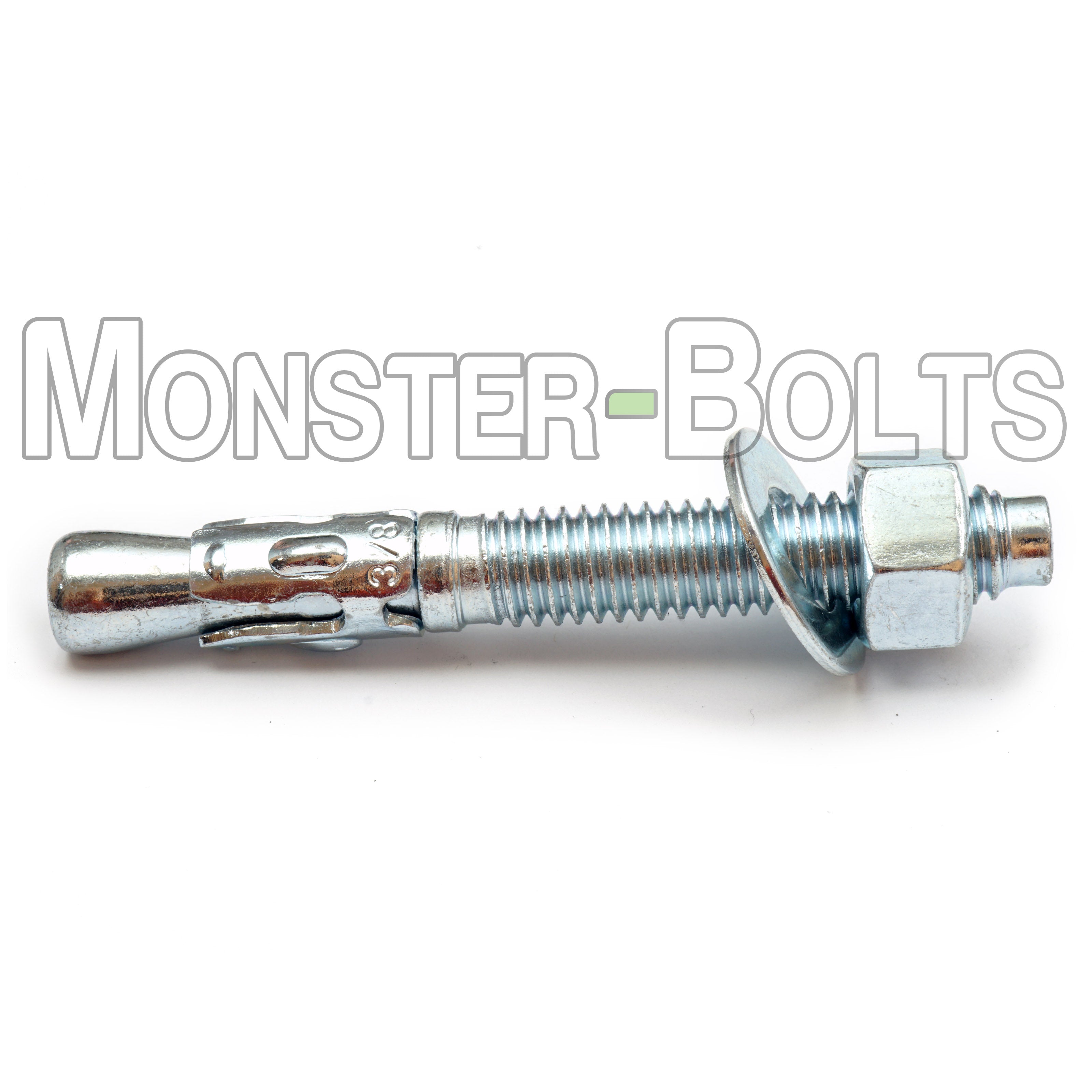 3/8"-16 Wedge Expansion Anchors, Zinc Plated Steel for Concrete and Masonry