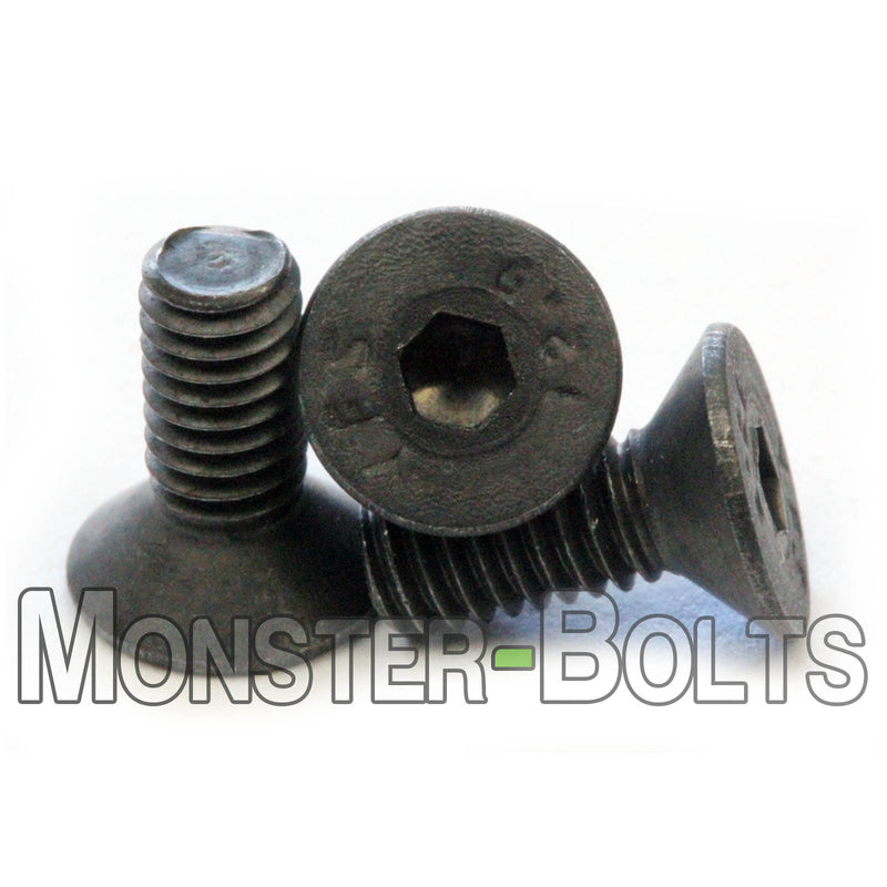 M4 Flat Head Socket Cap screws, Class 12.9 Alloy Steel w/ Black Oxide