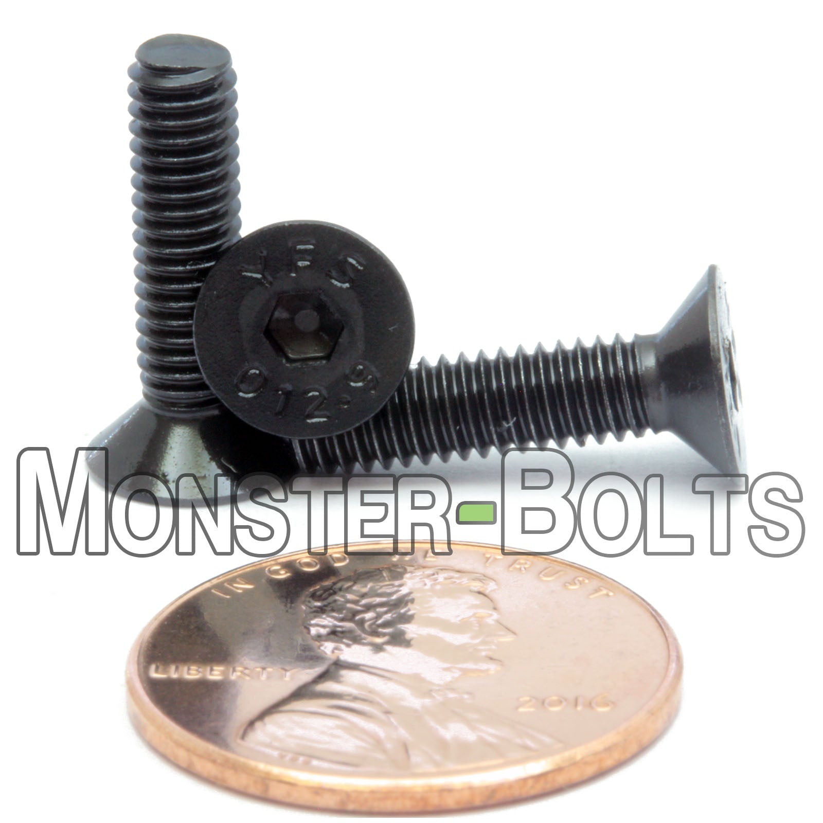 M4 Flat Head Socket Cap screws, Class 12.9 Alloy Steel w/ Black Oxide