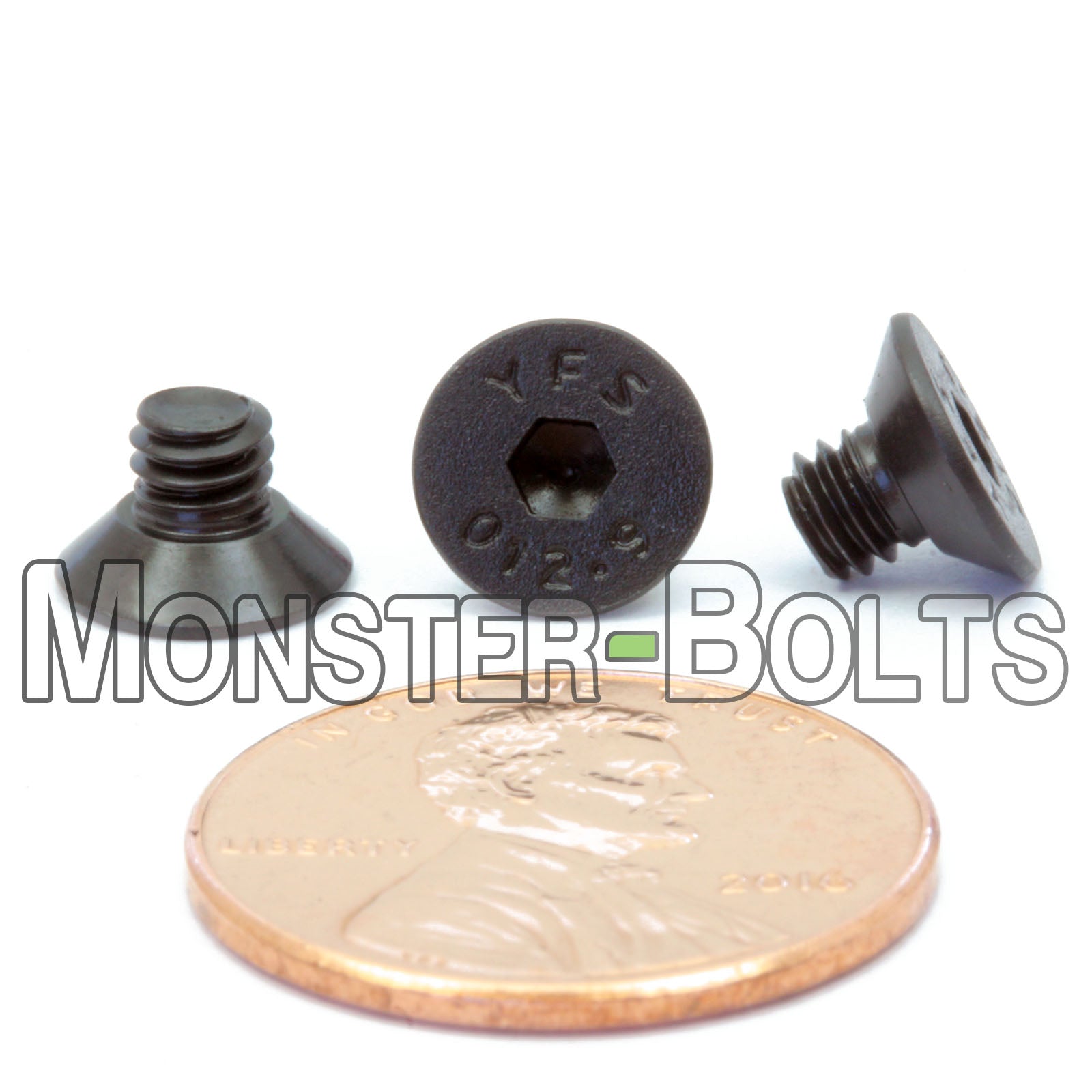 M4 Flat Head Socket Cap screws, Class 12.9 Alloy Steel w/ Black Oxide