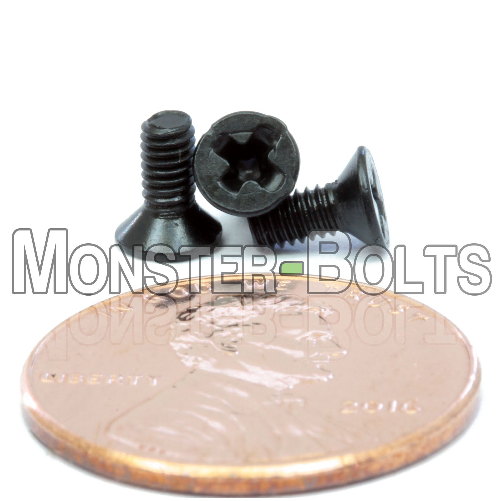 Black M2.5 x 6mm Phillips Flat Head machine screws.