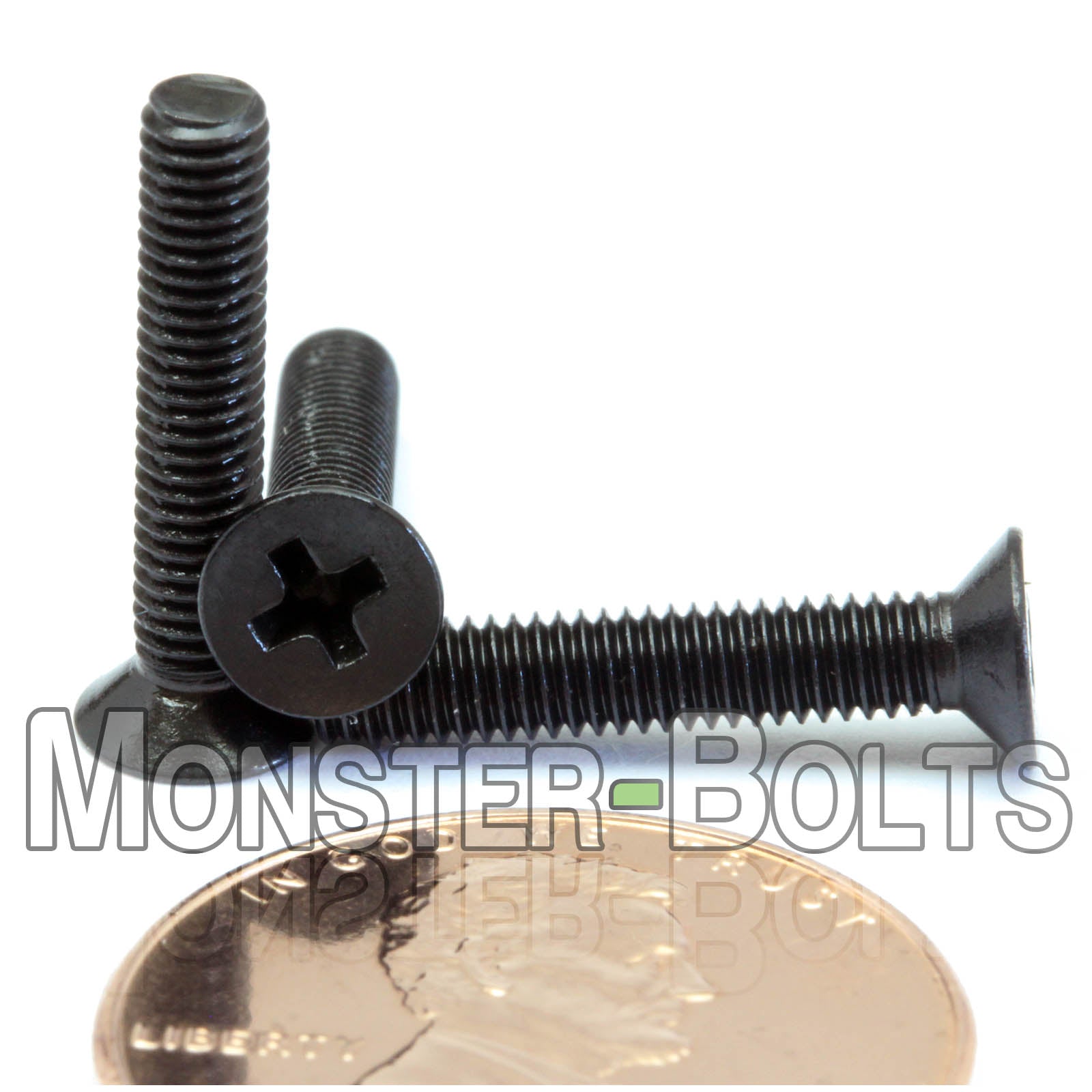 Black countersunk M3 x 16mm Phillips Flat Head machine screws.