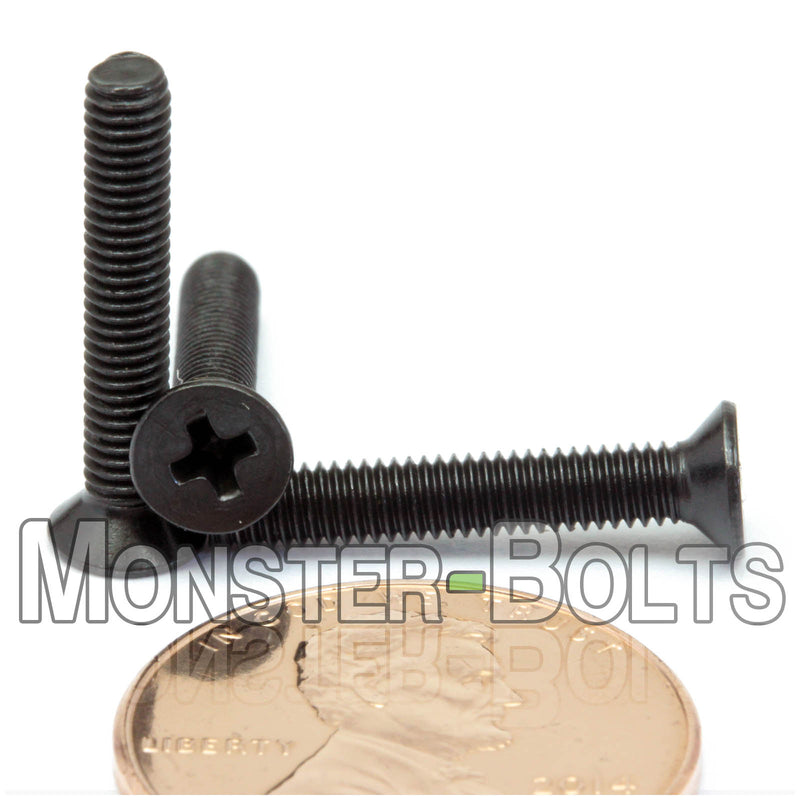 Black M3 x 18mm Phillips Flat Head machine screws.
