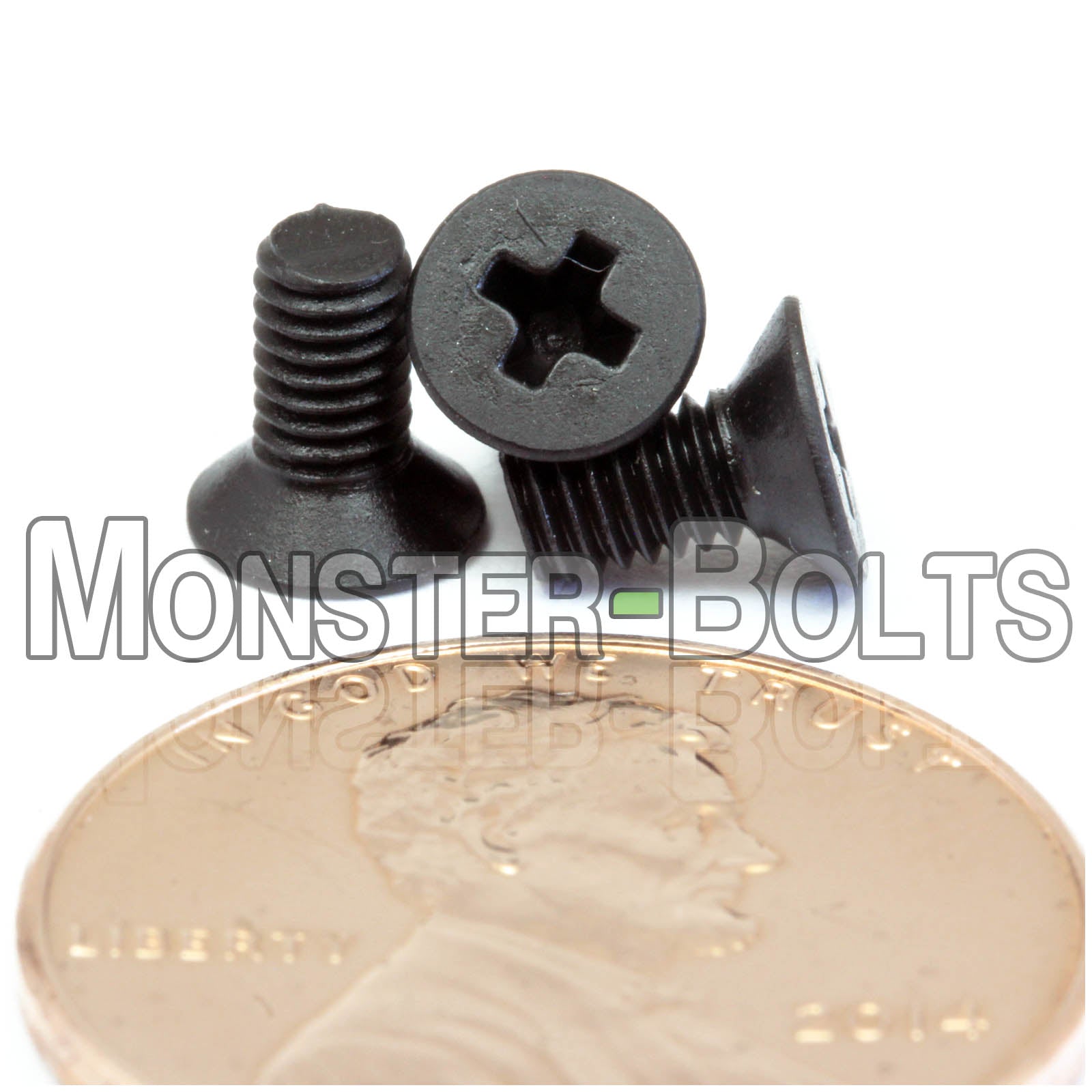 Black M3 x 6mm Phillips Flat Head machine screws.