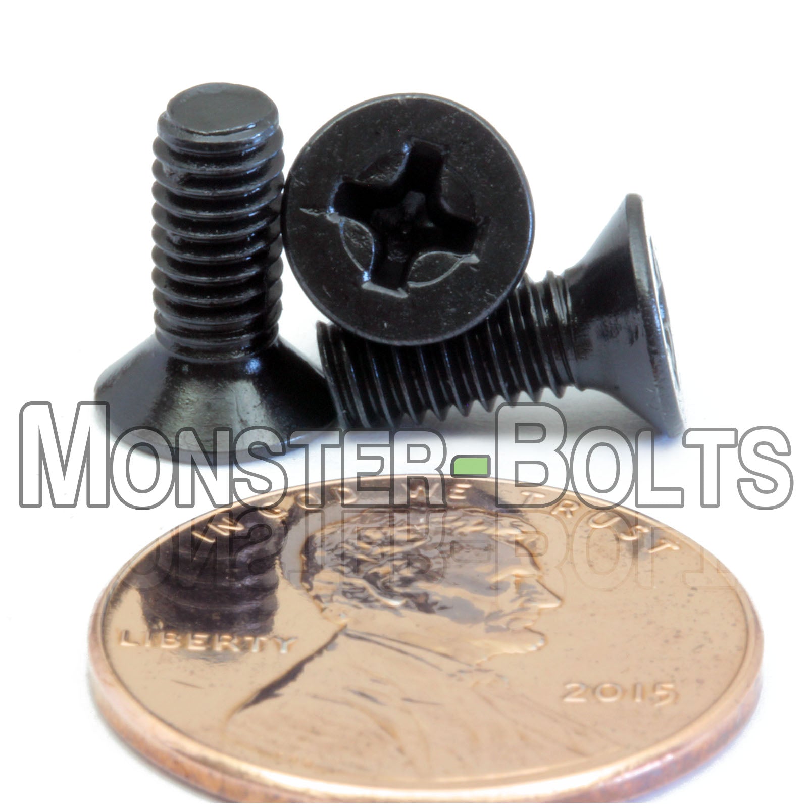 Black metric M4 x 10mm Phillips Flat Head screws.