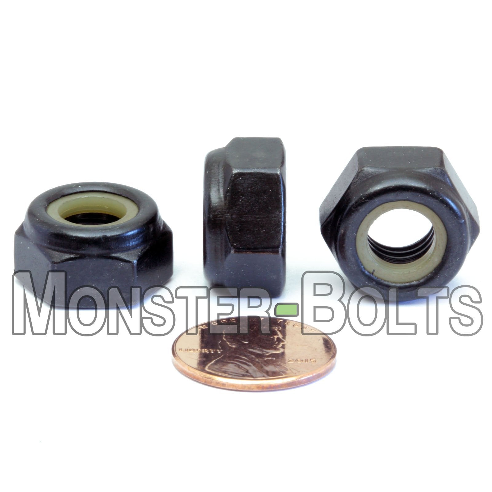 Metric Nylon Insert Hex Lock Nuts - DIN 985 Black Oxide Steel Class 8 - Monster Bolts