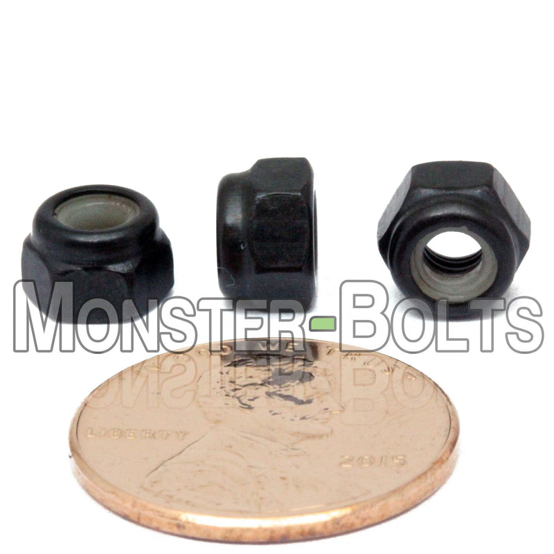 Metric Nylon Insert Hex Lock Nuts - DIN 985 Black Oxide Steel Class 8 - Monster Bolts