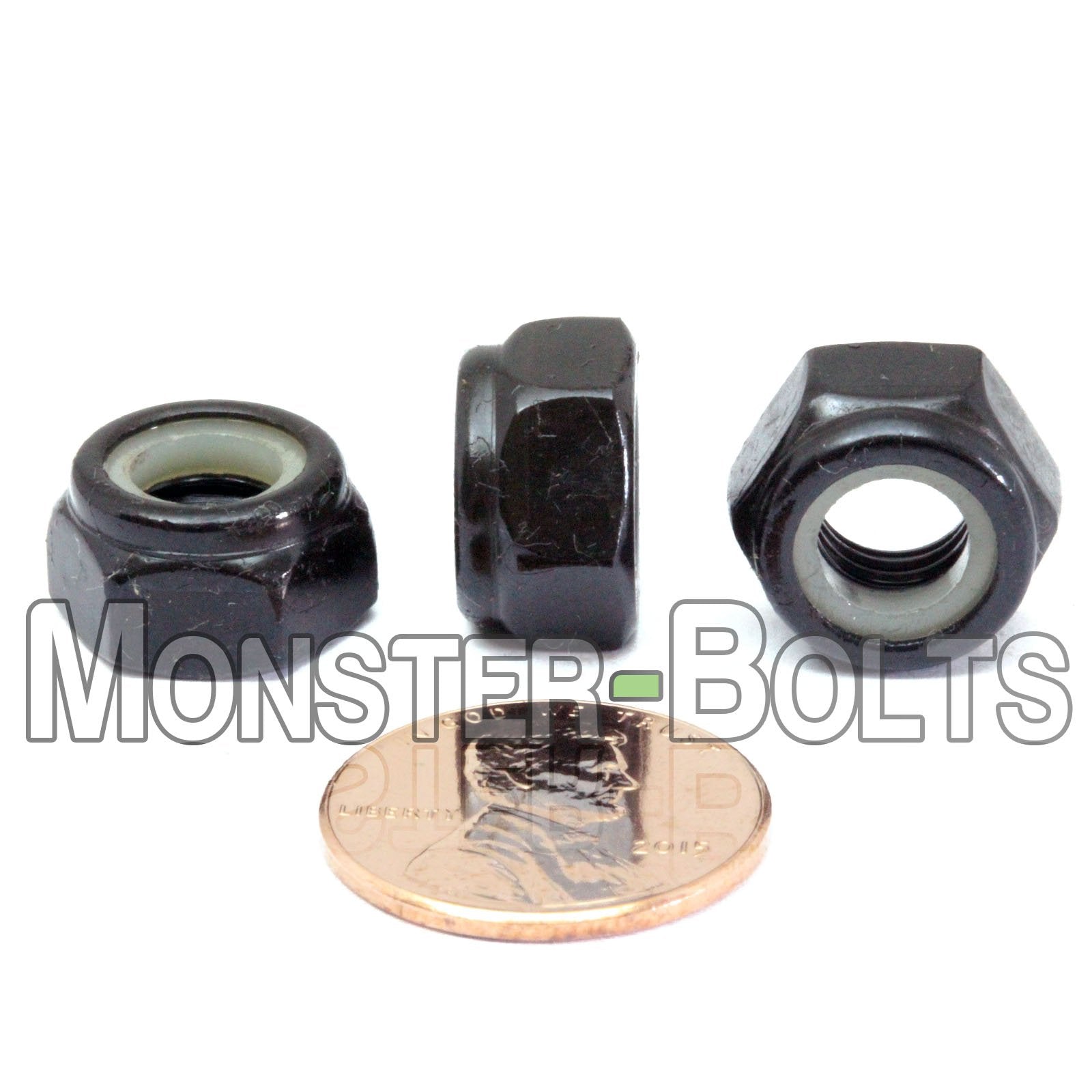 Metric Nylon Insert Hex Lock Nuts - DIN 985 Black Oxide Steel Class 8 - Monster Bolts