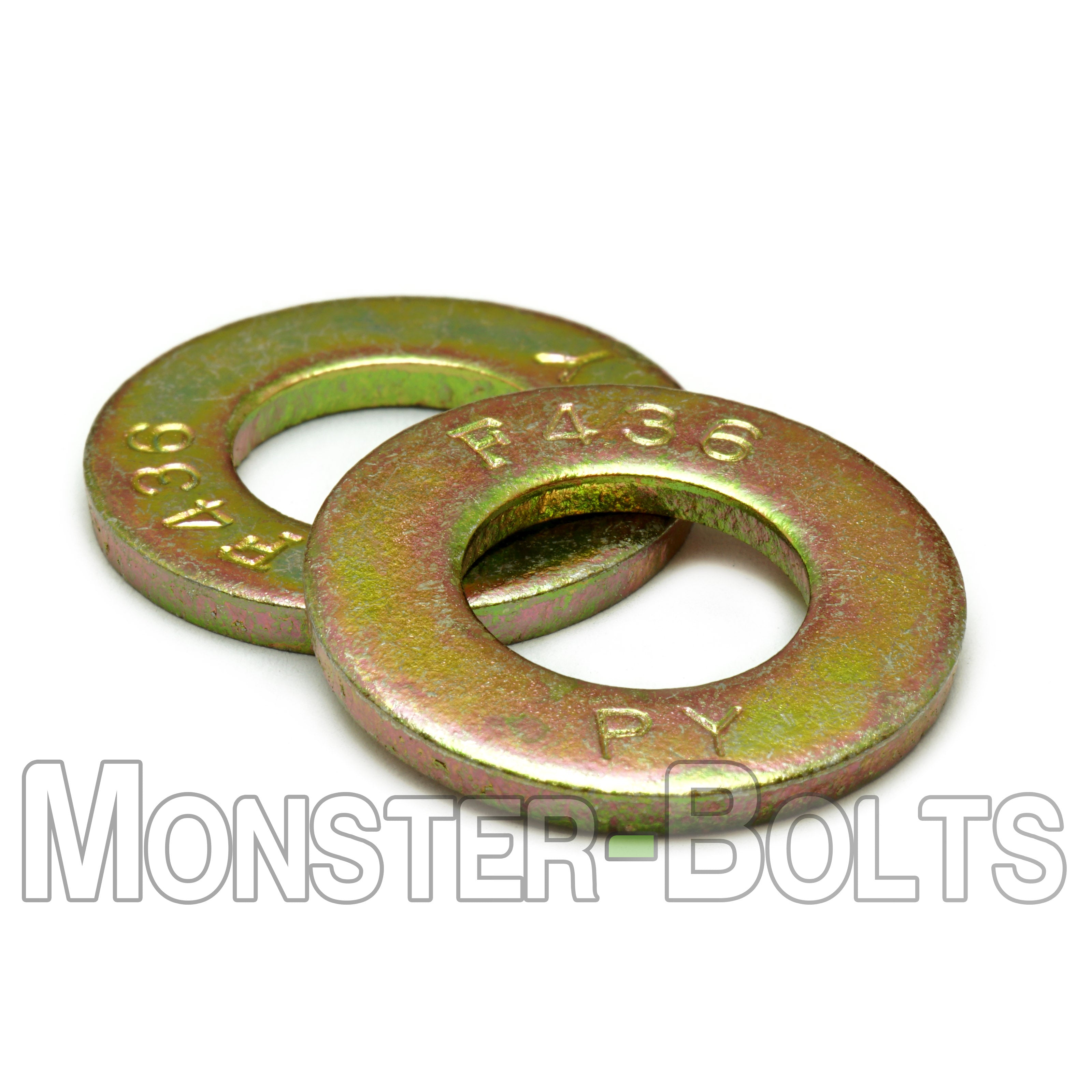 US / Inch - F436 Structural Flat Washers, Zinc-Yellow Plated Steel