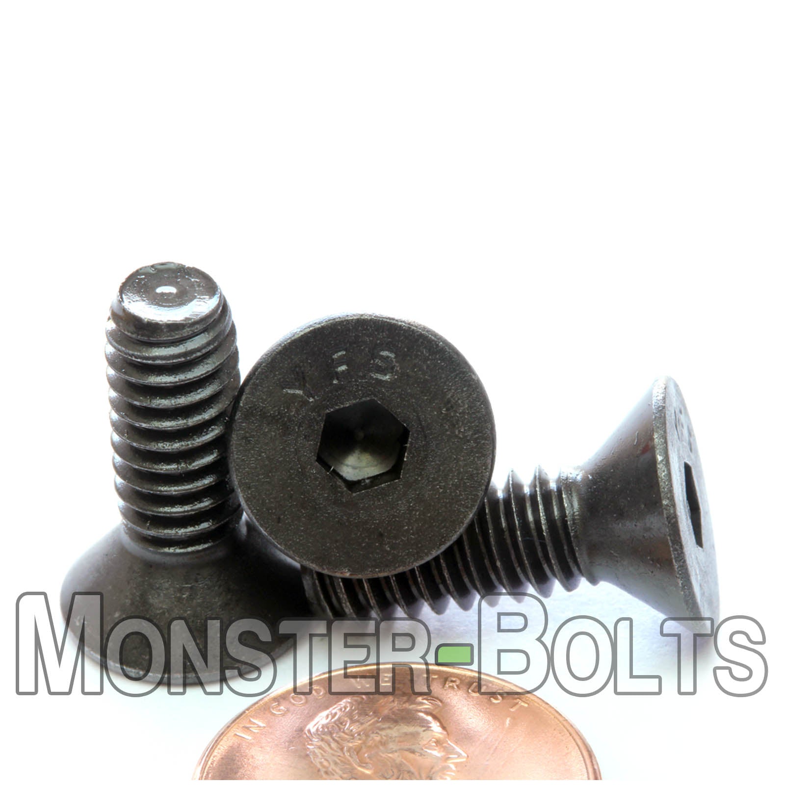 1/4"-28 Flat Head Socket Cap screws, Alloy Steel with Black Oxide, Fine Thread