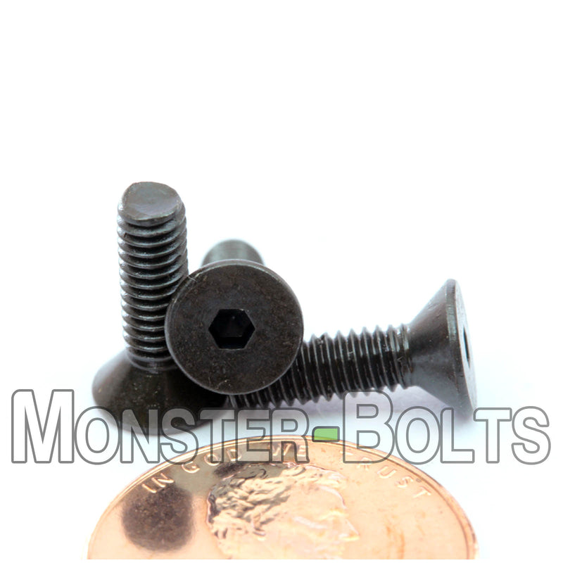 Flat Head Screws, #6-40 Flat Socket Cap Screws, Alloy Steel w Black Ox