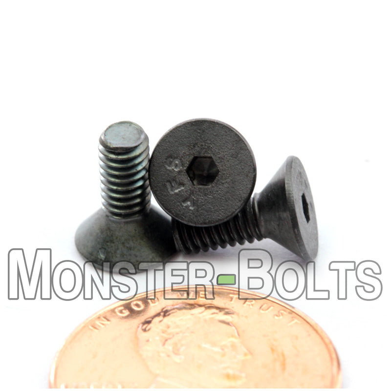 Flat Head Screws, #6-40 Flat Socket Cap Screws, Alloy Steel w Black Ox