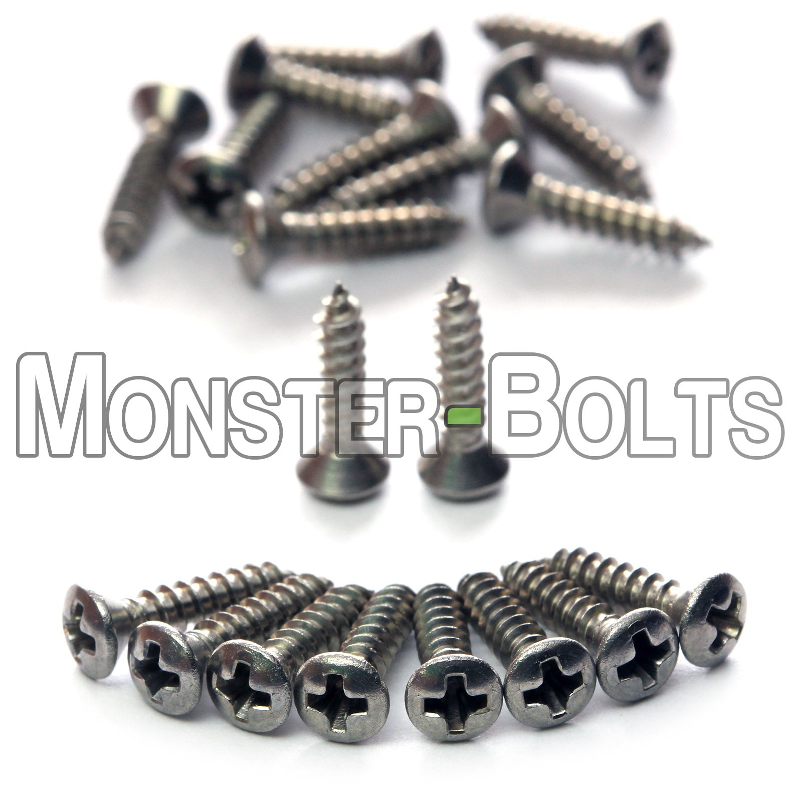 Stainless Steel Guitar Pickguard Screws - For Fender, Ibanez and similar - Monster Bolts