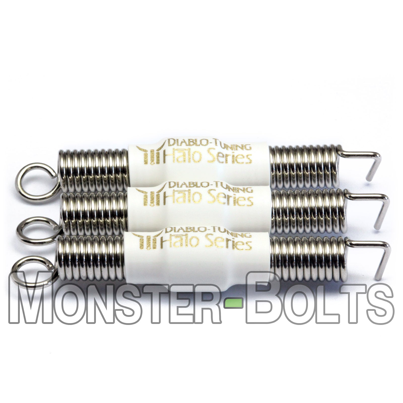 White Halo Series - Noiseless Guitar Tremolo Springs - Monster Bolts