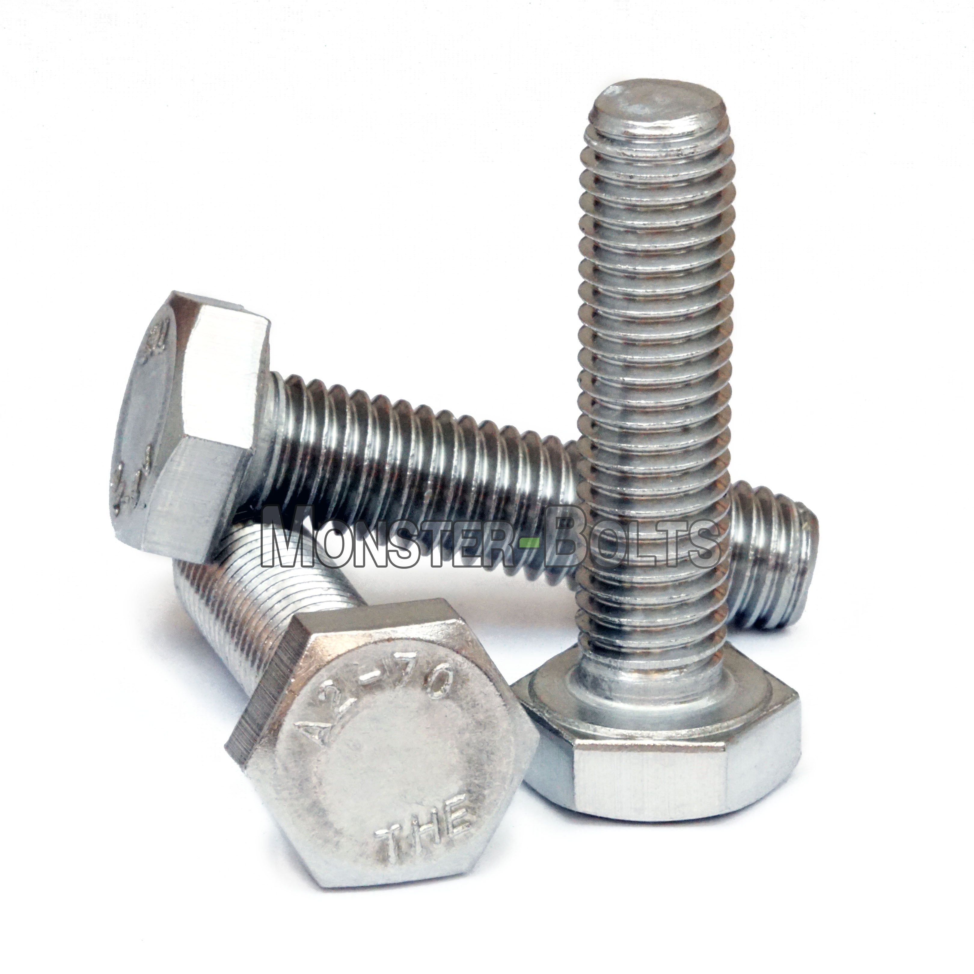 M4-0.70 Stainless Steel Hex Cap Bolt, durable fastener for machinery, corrosion-resistant, by Monster Bolts.