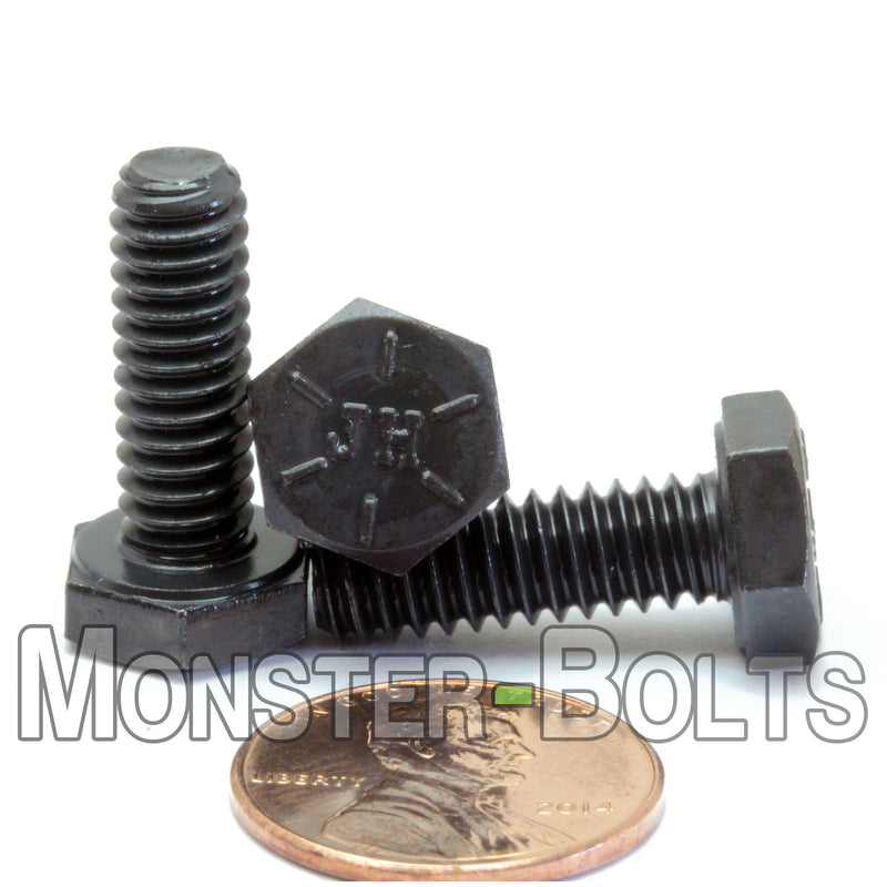 1/4"-20 Hex Cap Bolts / screws Grade 8 Alloy Steel w/ Black Oxide - Monster Bolts