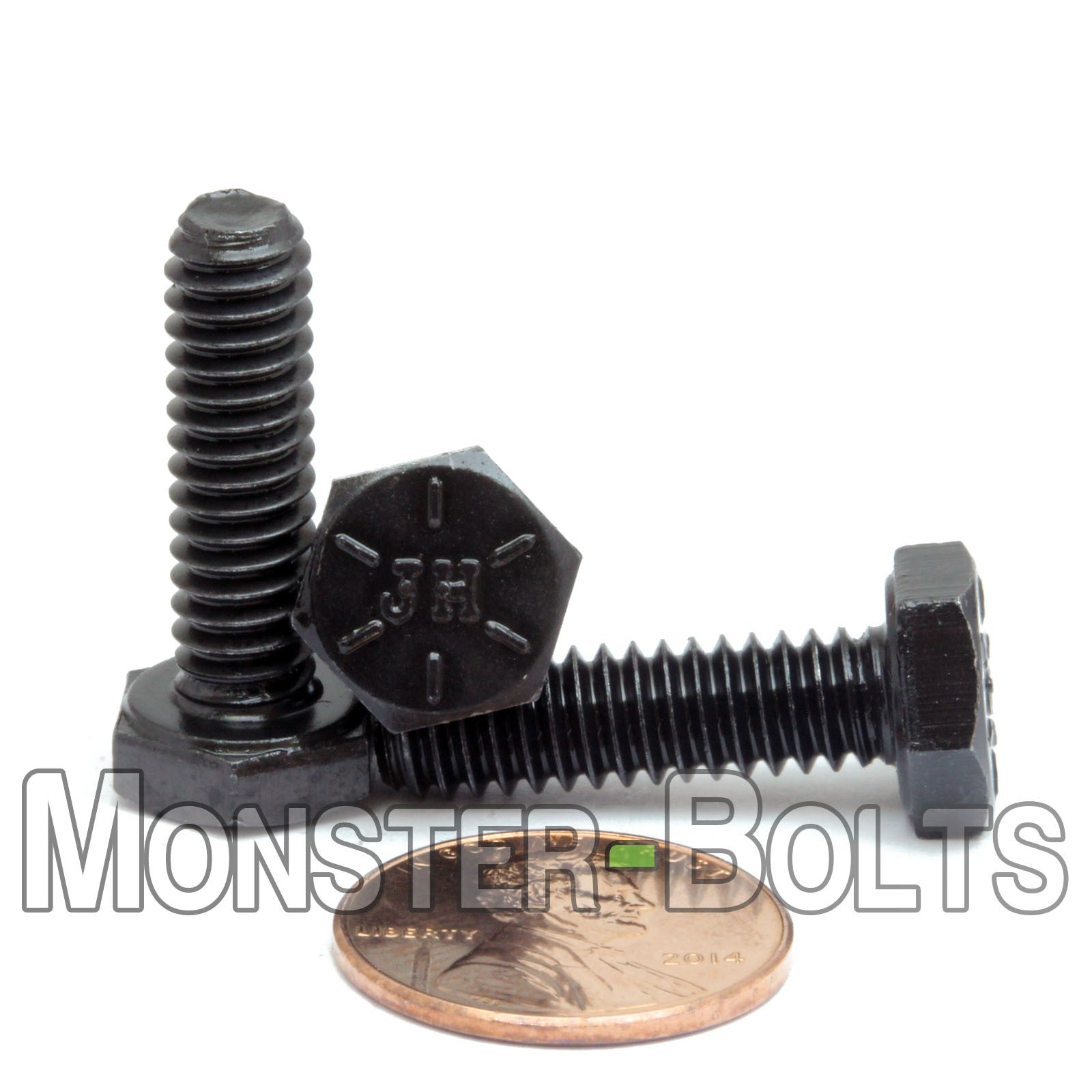 1/4"-20 Hex Cap Bolts / screws Grade 8 Alloy Steel w/ Black Oxide - Monster Bolts