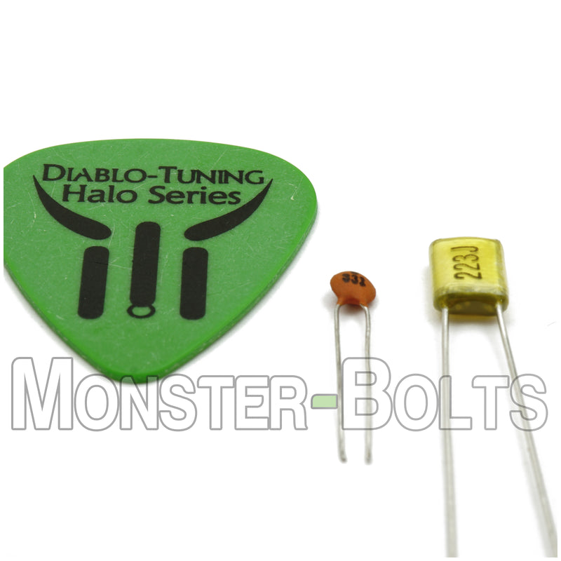 Guitar Tone and Volume Control Capacitor upgrade set - Easy upgrade to Ibanez Prestige Level - Monster Bolts