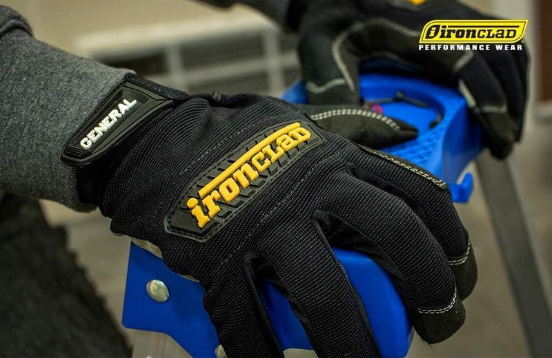 Ironclad GUG Black Mechanics General Utility Work All Purpose Gloves - Monster Bolts