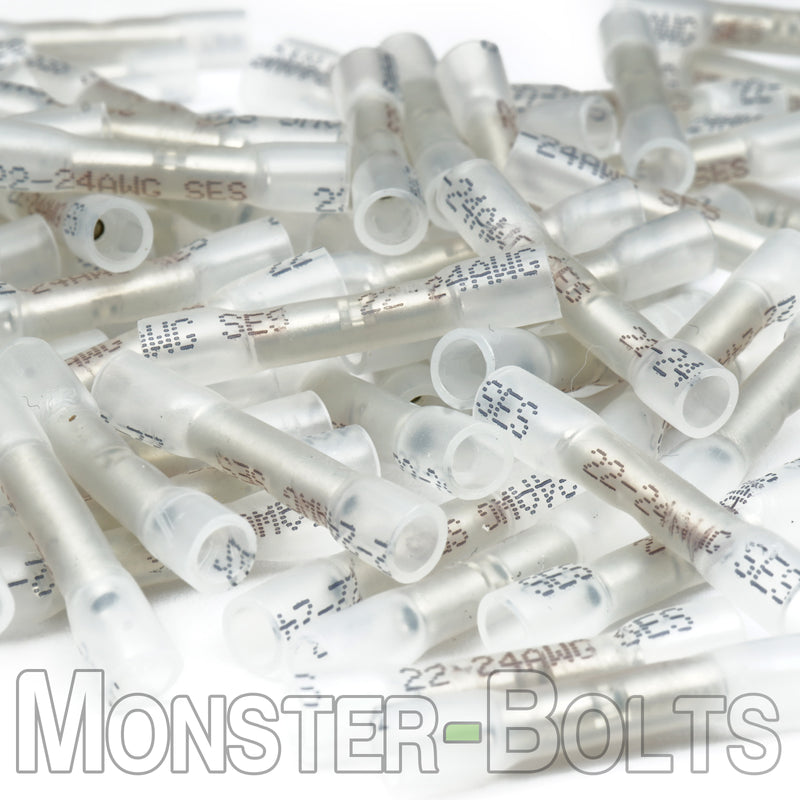 SES Krimpa-Seal Waterproof Crimp Butt Connectors, Clear 24-22 AWG - Monster Bolts