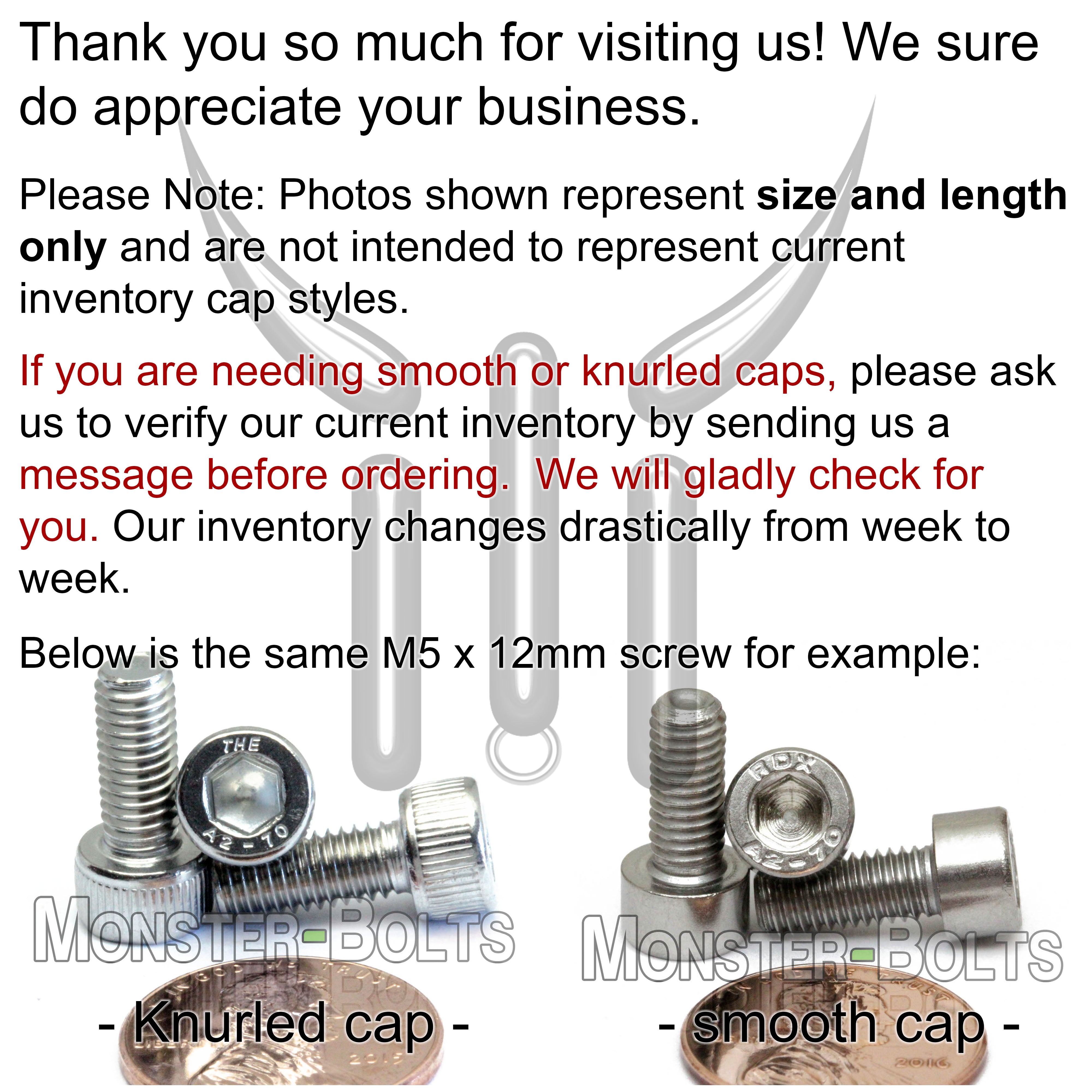M2.5 Socket Head Cap screws, Stainless Steel A2 (18-8) - Monster Bolts