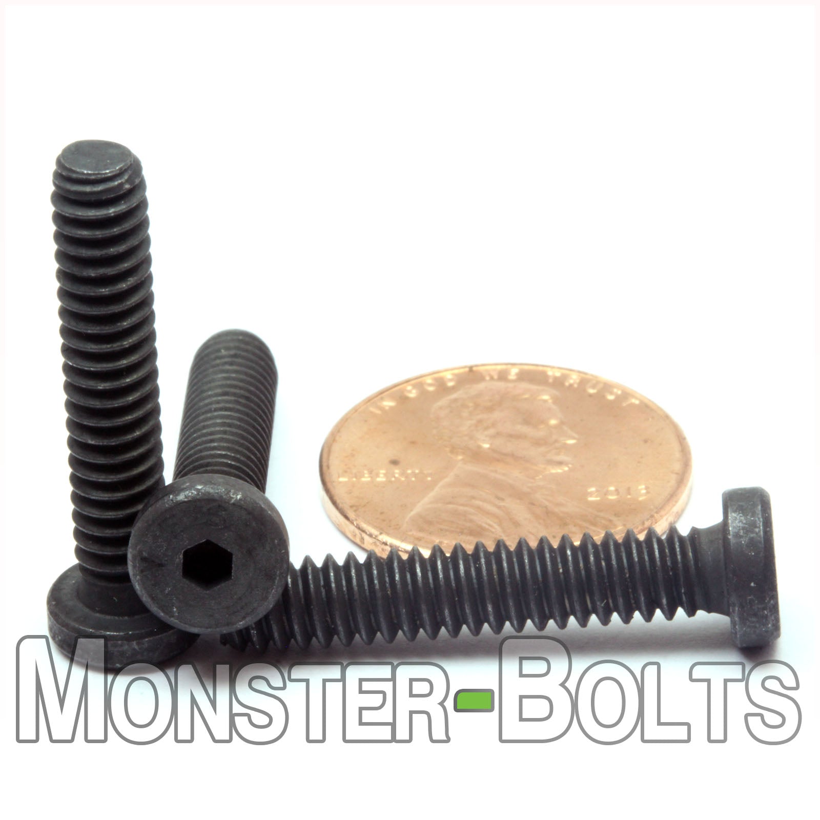 #10-24 X 1" Low Head Socket Cap screws Alloy Steel w/ Black Oxide, Coarse Thread - Monster Bolts