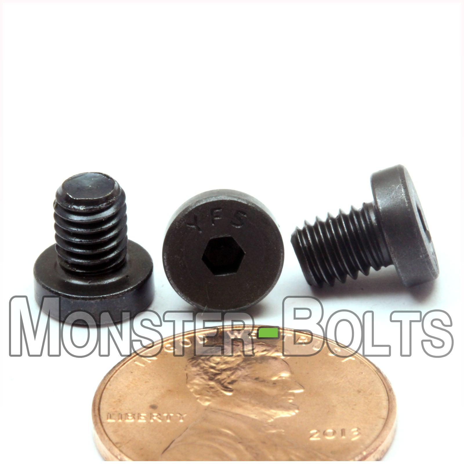 #10-32 x 1/4" Low Head Socket Cap screws Alloy Steel w/ Black Oxide, Coarse Thread - Monster Bolts