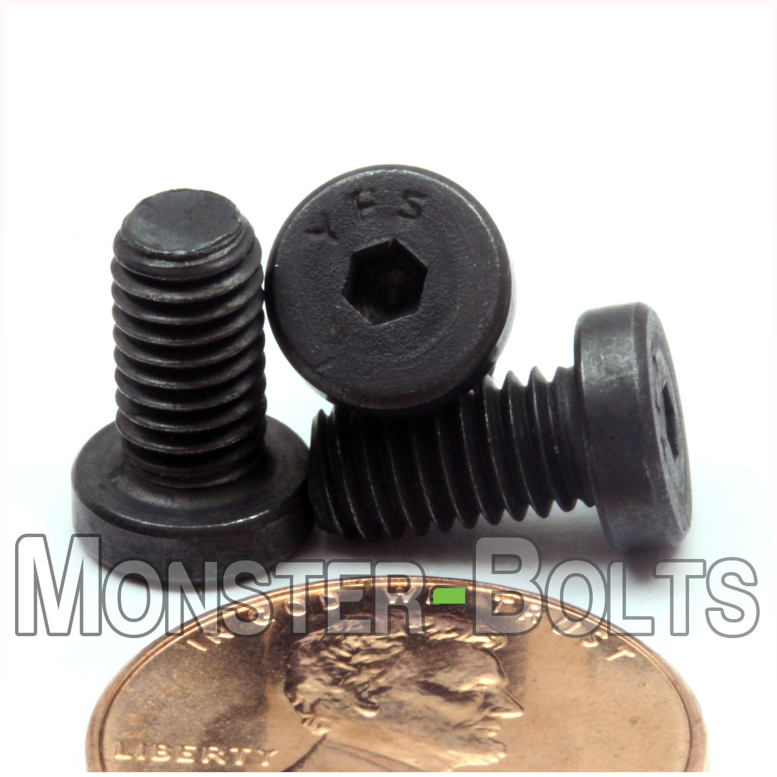 #10-32 x 3/8" Low Head Socket Cap screws Alloy Steel w/ Black Oxide, Coarse Thread - Monster Bolts