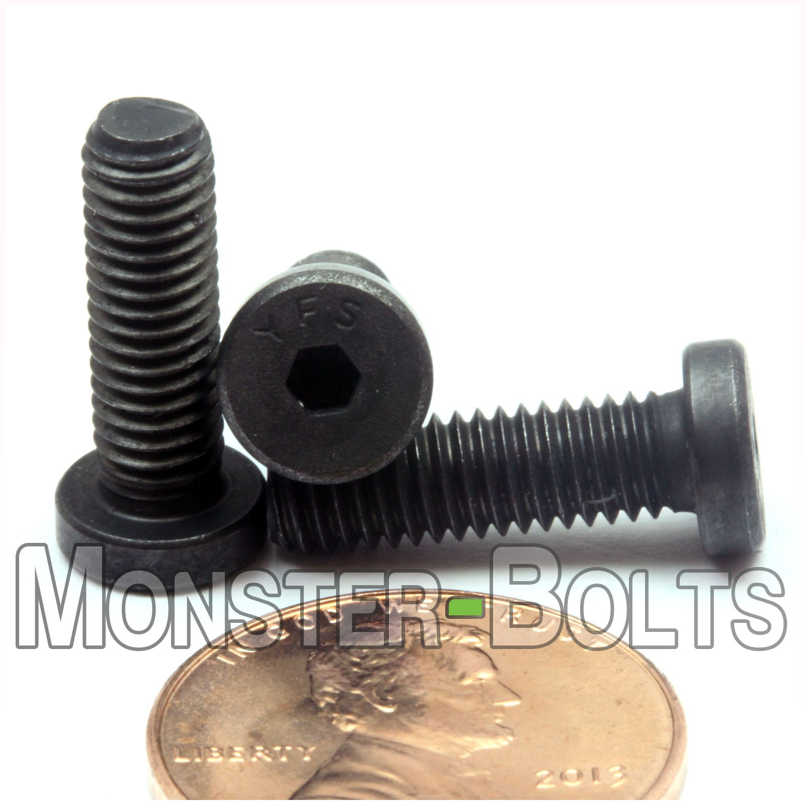 #10-32 x 5/8" Low Head Socket Cap screws Alloy Steel w/ Black Oxide, Coarse Thread - Monster Bolts